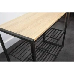 3 Tier Shoe Rack Black Metal With Natural Wood - Brightroom™ -Brightroom Homeware GUEST 013d69be 4814 4e67 a4fd 7c871da78098