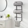 Towel Wall Storage Cabinet Black Metal - Brightroom™