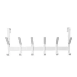 Heavy Duty Over The Door 6 Hooks Rail Matte White - Brightroom™