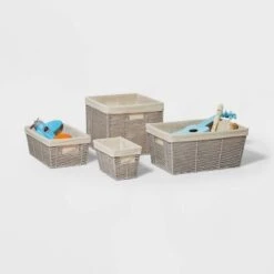 16" X 9" X 6" Woven Twisted Paper Rope Media Basket Gray - Brightroom™ -Brightroom Homeware GUEST 054d99f6 5bc4 4b73 87f9 e39da675c247