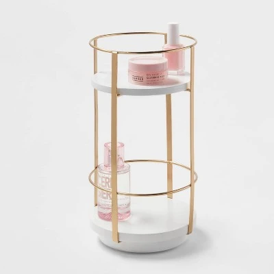 10" X 5.7" Round Metal Countertop Turntable Brass - Brightroom™ 3 10" X 5.7" Round Metal Countertop Turntable Brass - Brightroom™ - Image 3