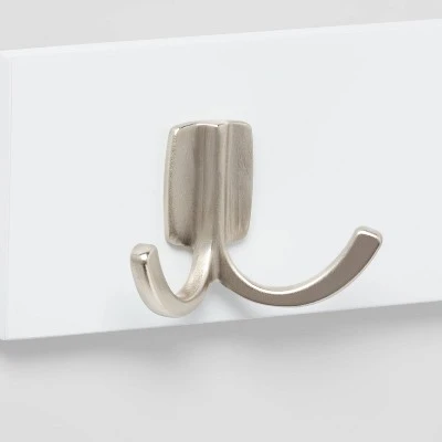 Modern Octopus 4 Hooks Rail Nickel/White - Brightroom™ 2 Modern Octopus 4 Hooks Rail Nickel/White - Brightroom™ - Image 2