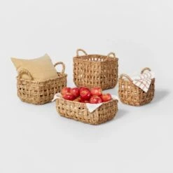 Rectangular Twisted Open Checkered Weave Basket - Brightroom™ -Brightroom Homeware GUEST 201761e9 c2f6 4214 a69a 5b0470d995d6 1