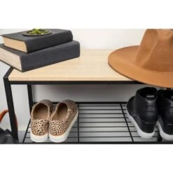 3 Tier Shoe Rack Black Metal With Natural Wood - Brightroom™ -Brightroom Homeware GUEST 25c02cd7 83d7 43ab b1c5 e81b1f1b8427