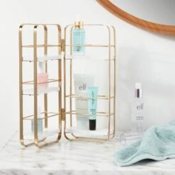 Foldable Shelf Countertop Organizer Brass - Brightroom™