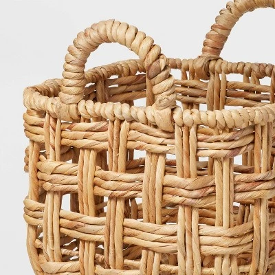 Twisted Open Checkered Weave Milk Crate Natural - Brightroom™ 2 Twisted Open Checkered Weave Milk Crate Natural - Brightroom™ - Image 2