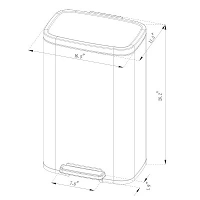 45L Rectangular Step Trash Can - Brightroom™ 3 45L Rectangular Step Trash Can - Brightroom™ - Image 3