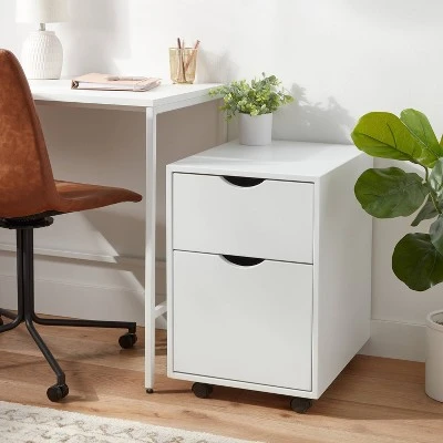 Metal File Cabinet With Two Drawers White - Brightroom™ 1 Metal File Cabinet With Two Drawers White - Brightroom™