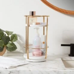 10" X 5.7" Round Metal Countertop Turntable Brass - Brightroom™