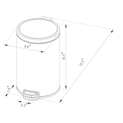 12L Round Step Trash Can - Brightroom™ 3 12L Round Step Trash Can - Brightroom™ - Image 3