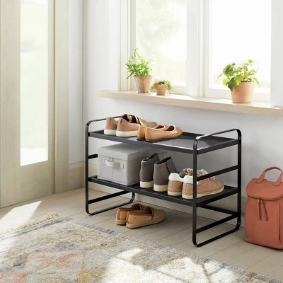 2 Tier Shoe Rack Metal Mesh - Brightroom™ 1 2 Tier Shoe Rack Metal Mesh - Brightroom™