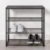 4 Tier Shoe Rack Black Metal With Black Oak Wood - Brightroom™