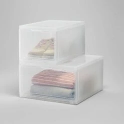 Small Stackable Bins Front Opening Clear Plastic - Brightroom™ -Brightroom Homeware GUEST 80bf0b58 1470 4490 a163 cc5a666090c5