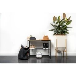 3 Tier Shoe Rack Black Metal With Natural Wood - Brightroom™ -Brightroom Homeware GUEST 98afcc63 2d71 499c 8617 9ae2ecd81e5d