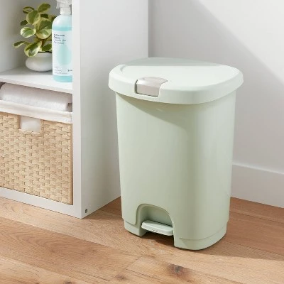 7gal Step Trash Can With Locking Lid Green - Brightroom™ 1 7gal Step Trash Can With Locking Lid Green - Brightroom™