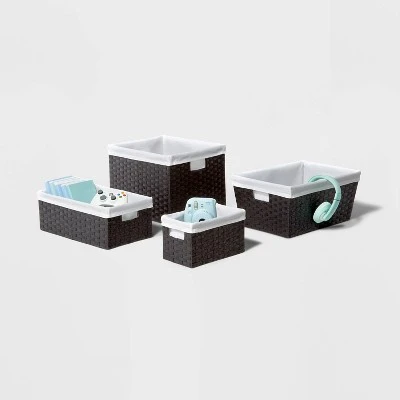 16" X 9" X 6" Lined Woven Media Bin Black - Brightroom™ 3 16" X 9" X 6" Lined Woven Media Bin Black - Brightroom™ - Image 3