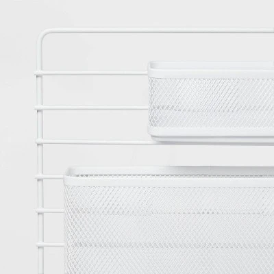 Mesh Wall Office Supply Organizer White - Brightroom™ 2 Mesh Wall Office Supply Organizer White - Brightroom™ - Image 2