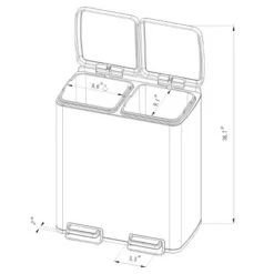 60L Stainless Steel Step Trash And Recycle Can - Brightroom™ -Brightroom Homeware GUEST e7721439 02d4 4cbb 994a 7467bdac2ef2