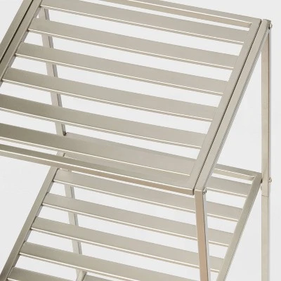 Short Bath Storage Tower Brushed Nickel Metal - Brightroom™ 2 Short Bath Storage Tower Brushed Nickel Metal - Brightroom™ - Image 2