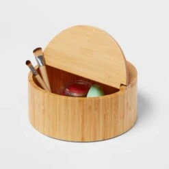 9" X 4" Circular Hinge Lid Bamboo Countertop Organizer - Brightroom™ 5 9" X 4" Circular Hinge Lid Bamboo Countertop Organizer - Brightroom™ -Brightroom Homeware GUEST e91a16ba 67ba 4346 aca1 624c8c7558a6