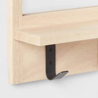 Wood Entryway Organizer With Mirror Light Wood - Brightroom™ 2 Wood Entryway Organizer With Mirror Light Wood - Brightroom™ - Image 2