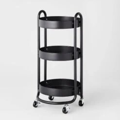 3 Tier Round Metal Utility Cart - Brightroom™ -Brightroom Homeware GUEST fa8f7cf8 9234 4e96 85ab cc5db6457cae